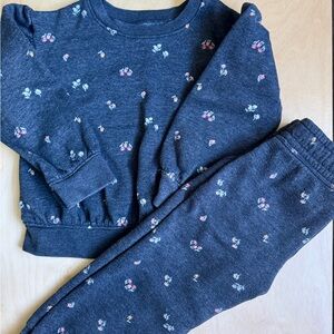 Floral Print Sweatshirt and Pants Set